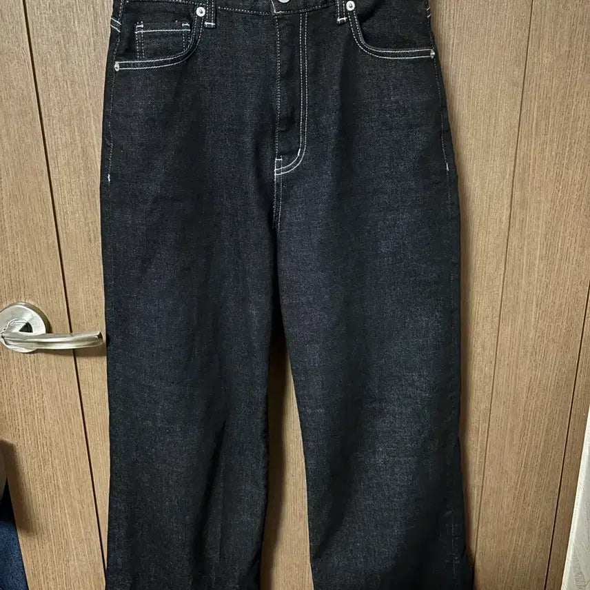 [BUNJANG] BRONN Wide Fit Straight Black Denim Pants M / (미착용)BRONN 브론 와이드핏 스트레이트 흑청 데님 팬츠 M