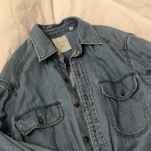 [BUNJANG] JW Anderson x Uniqlo Denim Shirt Women / JW앤더슨 x 유니클로 데님 셔츠 여성