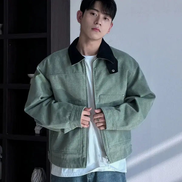 [BUNJANG] Vintage Work Jacket Khaki L / 빈티지 워크 자켓 카키 L