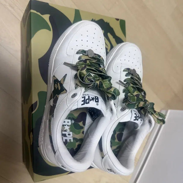 [BUNJANG] BAPE BAPESTA Low ABC Camo Green Sneakers / [정품] 베이프스타 로우 ABC 카모 그린