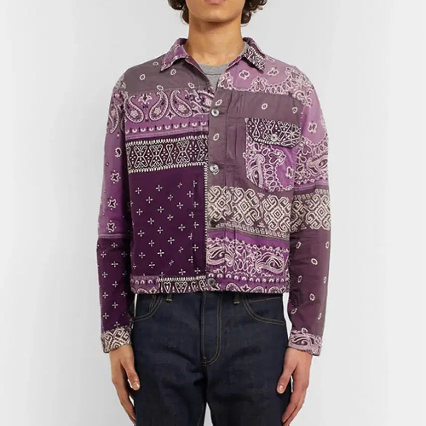 [BUNJANG] Kapital Bandana Trucker Shirt Jacket Purple / [4] 캐피탈 반다나 트러커 셔츠 자켓 퍼플