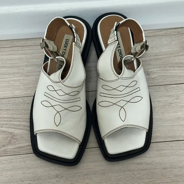 [BUNJANG] Lucky Chouette Women's Sandals White Size 235 / 럭키슈에뜨 여성 샌들 화이트 235