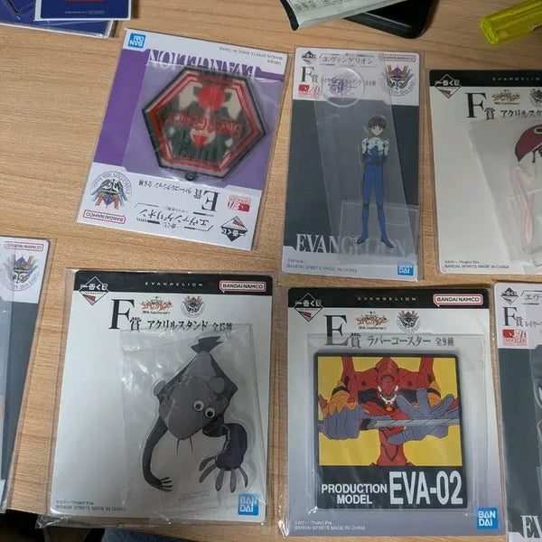 [BUNJANG] Evangelion E & F Prize Bundle Acrylic Stand & Rubber Charm Set / 에반게리온 E,F상 일괄