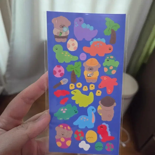 [BUNJANG] Cute Dinosaur & Bear Diary Deco Sticker Set / 귀여운  다꾸 스티커 판매~