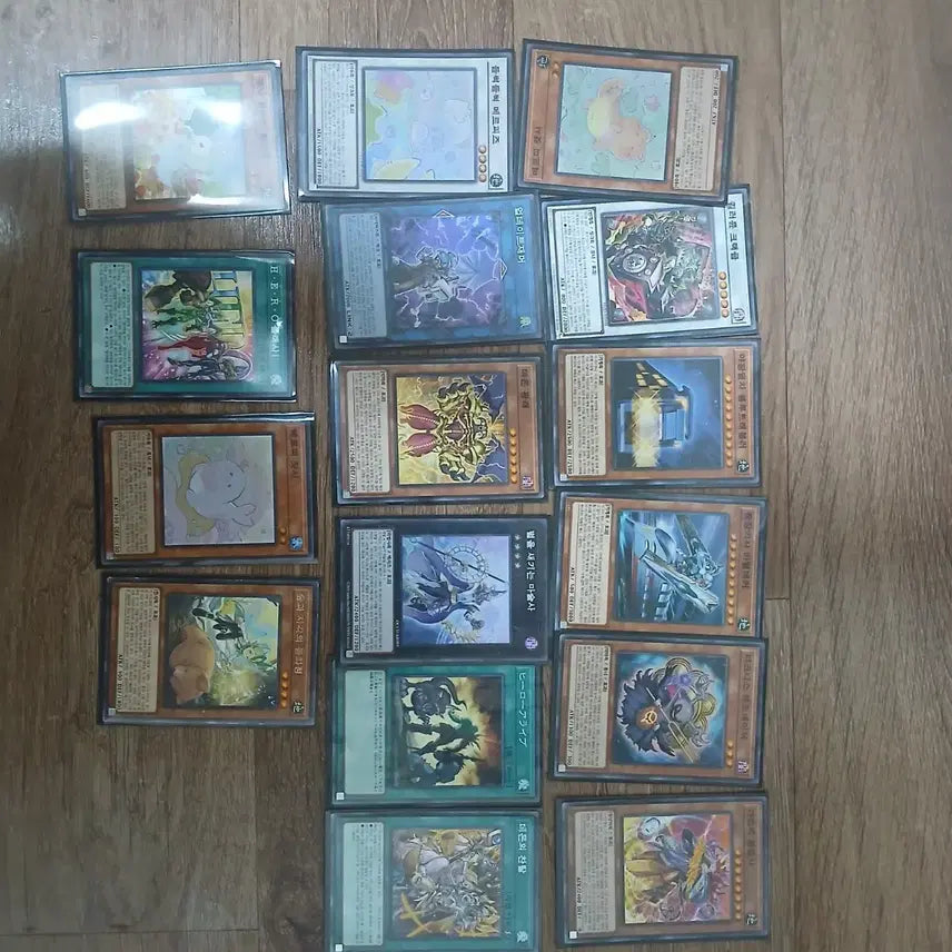 [BUNJANG] Yu-Gi-Oh! Card 15-Card Set with Sleeves / 유희왕 카드 15장 세트 슬리브 전부 끼워놓았어요
