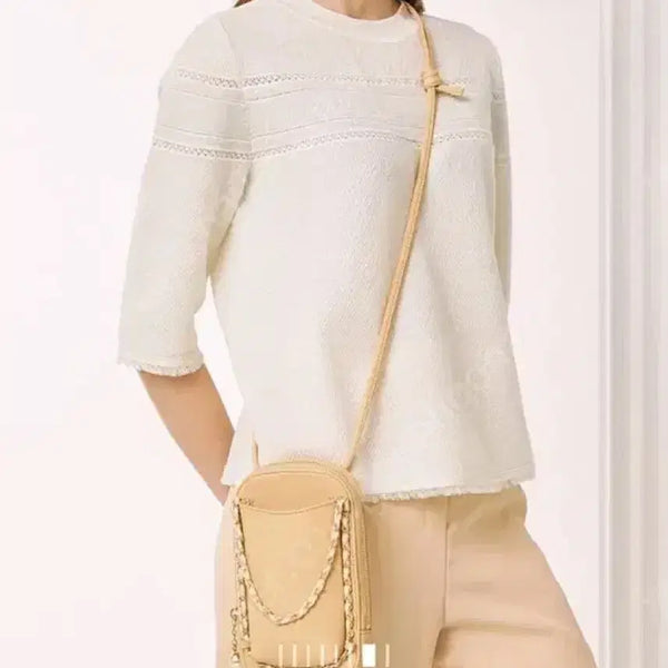 [BUNJANG] Mine (Hansem) Mini Leather Crossbody Bag / 한섬 마인 미니 가죽 크로스백 핸드백