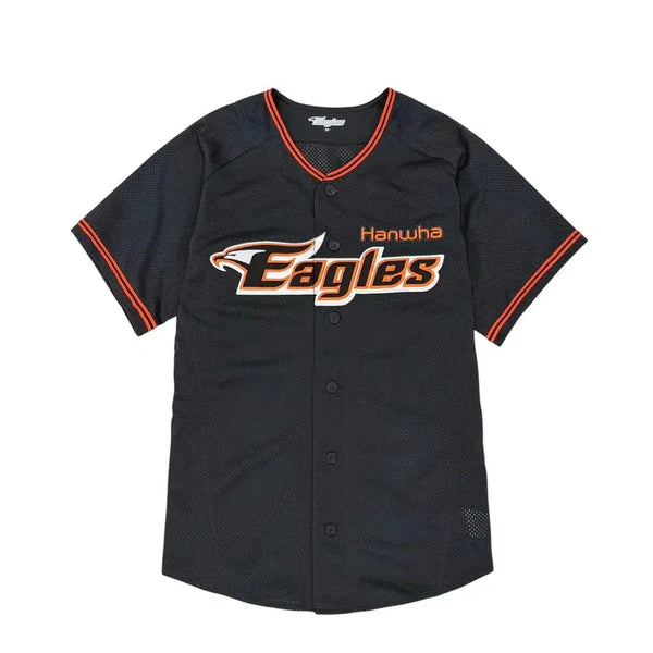 [BUNJANG] Hanwha Eagles Official Away Short-Sleeve Baseball Jersey (Size S, Dark Grey) / 한화이글스 오피셜 어웨이 야구 반팔 유니폼 노마킹 (S/다크그레이)