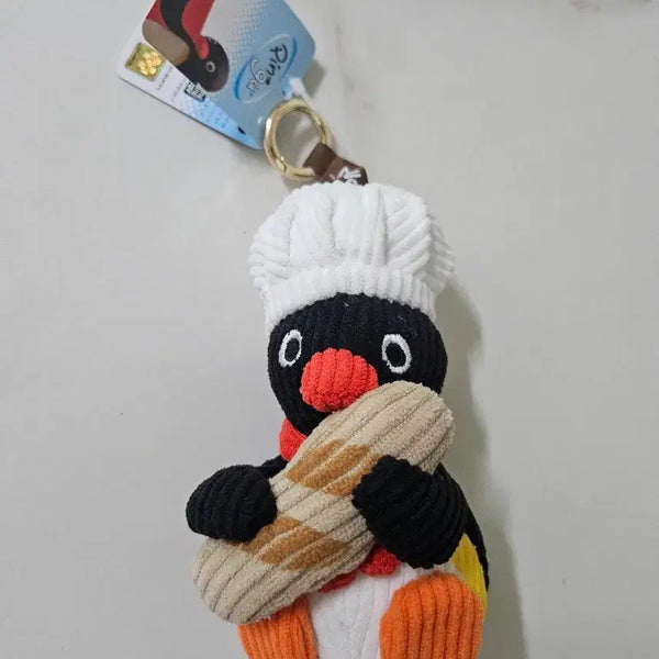 [BUNJANG] Baguette Baker Pingu Plush Keychain / (새상품) 바게트 제빵사 핑구 인형 키링