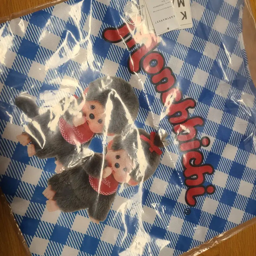 [BUNJANG] Monchhichi Blue Shopping Basket Pouch Bag / 몬치치 장바구니 파우치 백