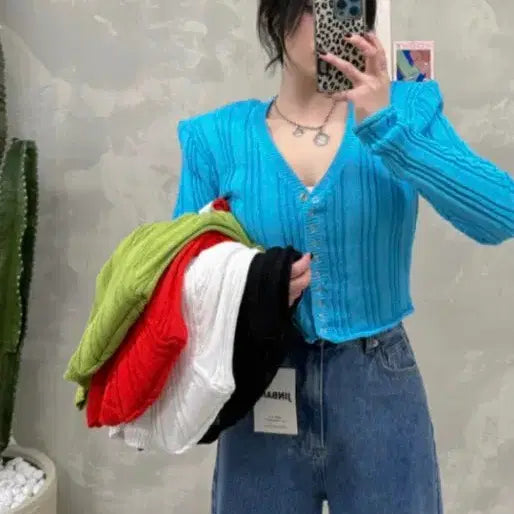 [BUNJANG] Jinbanny Cherry Tto Tto Cardigan (Ivory) / 진바니 체리또또 가디건  (아이) 1회착용