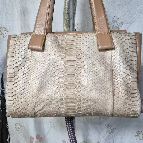 [BUNJANG] Re_jine Real Snakeskin Leather Shopper Bag / 르베이지   리얼  뱀피가죽    쇼퍼백