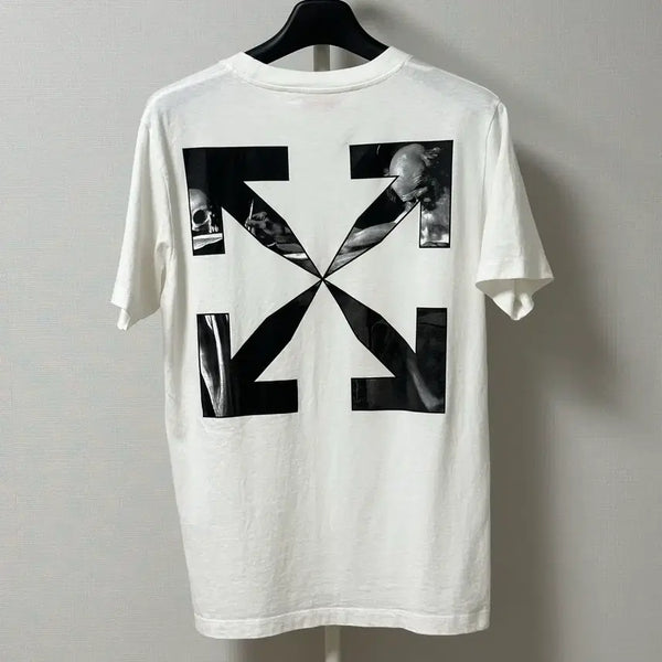 [BUNJANG] Off-White Caravaggio Arrow Oversized T-Shirt White / [오버핏 M] 오프화이트 카라바조 애로우 반팔 티셔츠 화이트