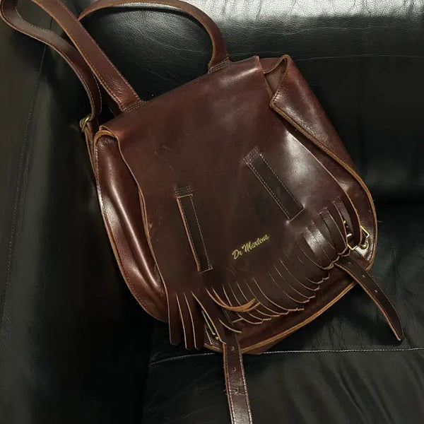 [BUNJANG] Dr. Martens Leather Fringe Backpack Brown / 닥터마틴 가죽 프린지 백팩 브라운
