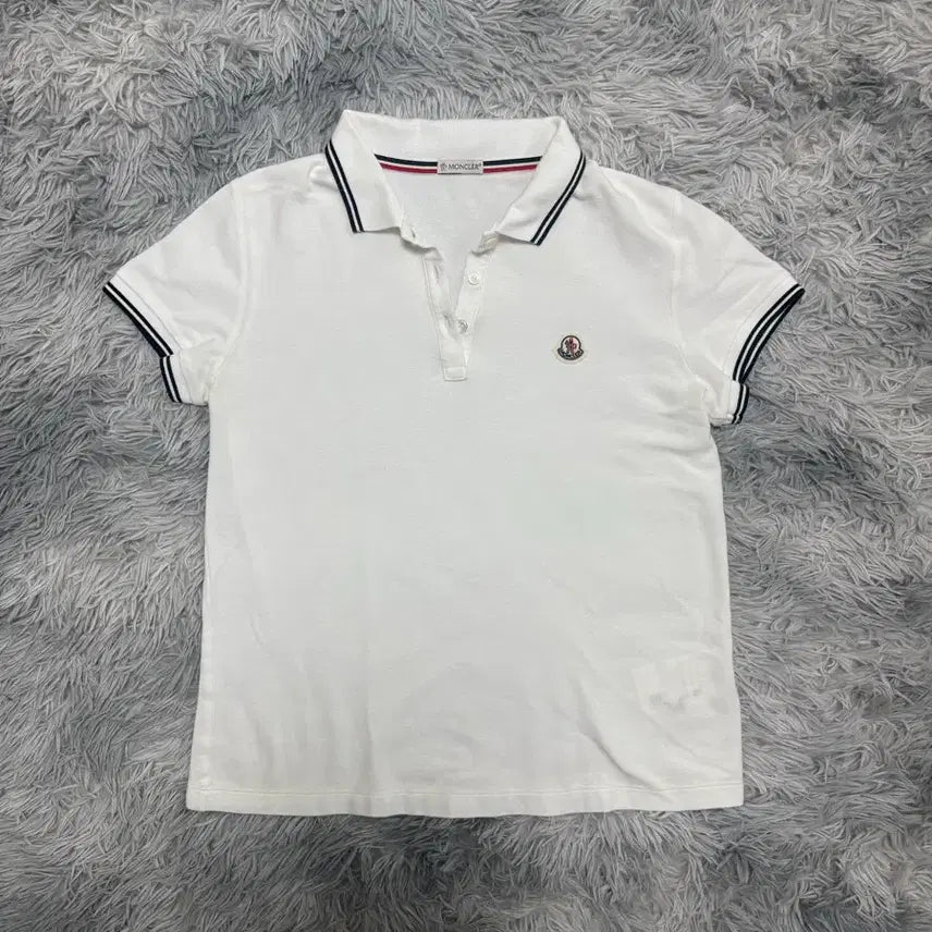 [BUNJANG] Moncler Polo Shirt White M Size / [새상품급,M사이즈] 몽클레어 카라티 화이트
