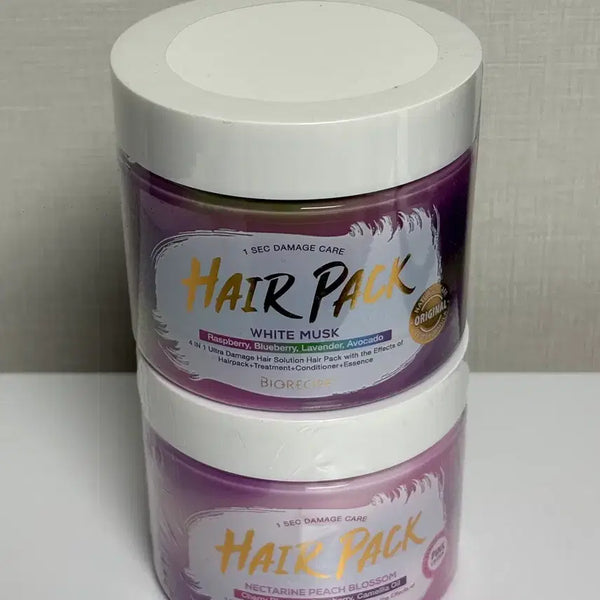 [BUNJANG] Bio Recipe Hair Pack (Pink & Marble) - 2 Piece Set / 바이오레시피 하루 헤어팩 (핑크1+마블1)