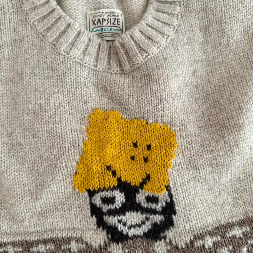[BUNJANG] Kapital Oatmeal Knit Vest / Kapital 니트 베스트 오트밀 컬러 3 사이즈