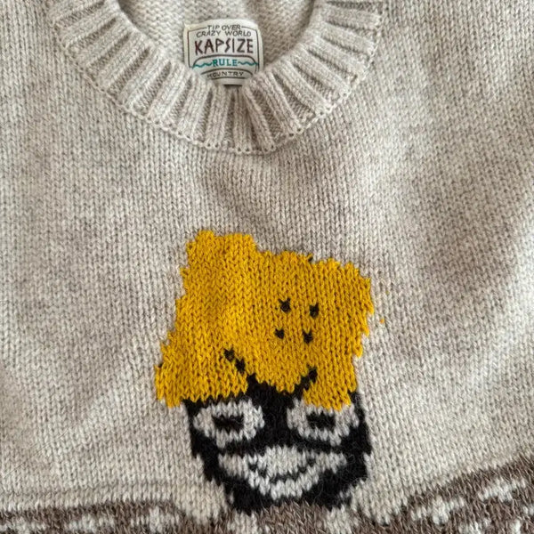 [BUNJANG] Kapital Oatmeal Knit Vest / Kapital 니트 베스트 오트밀 컬러 3 사이즈