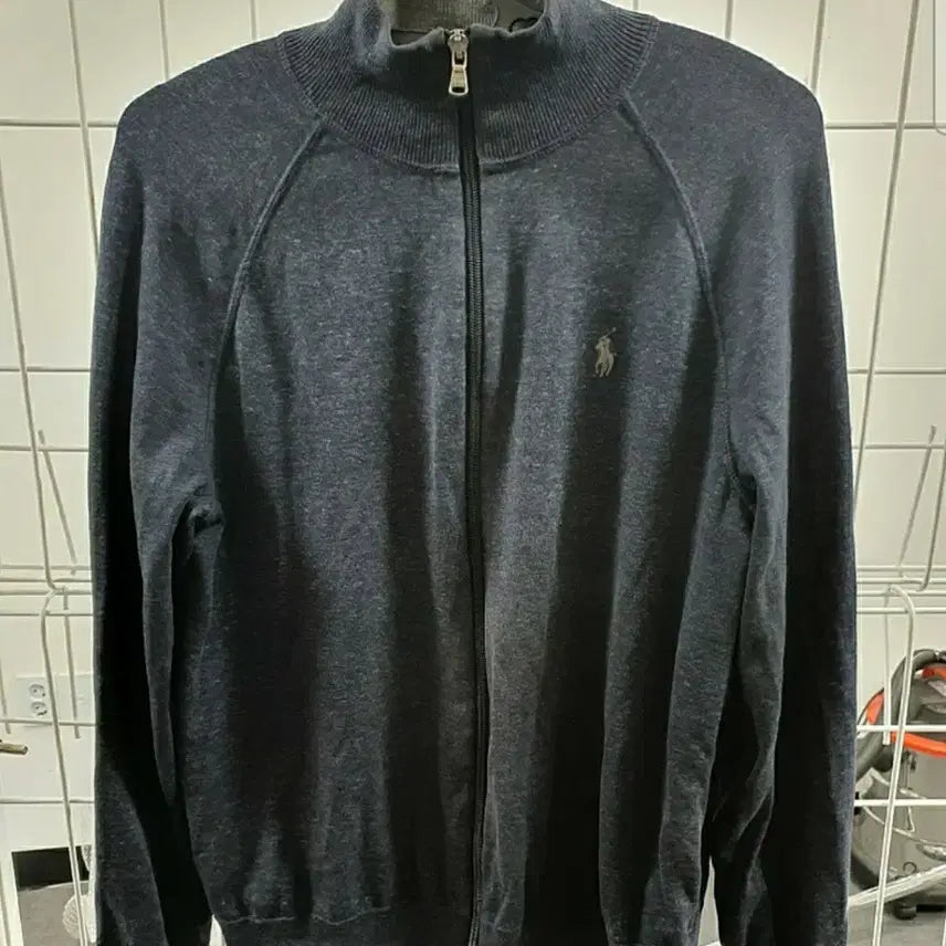 [BUNJANG] Polo Ralph Lauren Men's Full Zip Knit Jacket Charcoal-Navy Melange (Size 95) / 폴로 정품 남성 집업 실사이즈 95 팝니다
