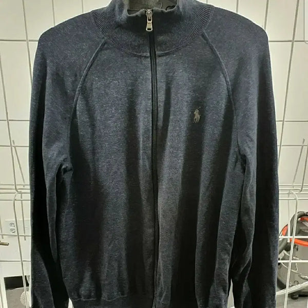 [BUNJANG] Polo Ralph Lauren Men's Full Zip Knit Jacket Charcoal-Navy Melange (Size 95) / 폴로 정품 남성 집업 실사이즈 95 팝니다
