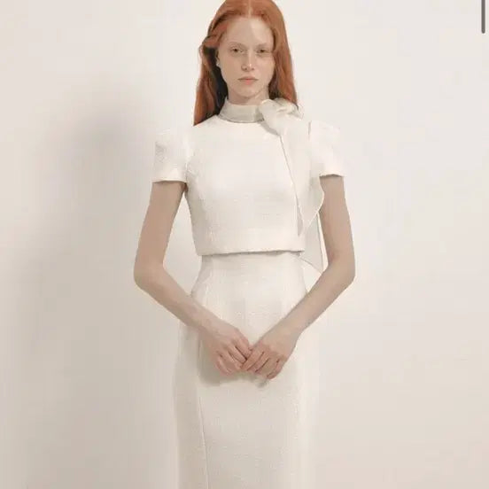 [BUNJANG] Floom Overlay Scarf Dress / 플로움 오버레이 스카프 드레스 (돌잔치 원피스, 결혼식 2부드레스)