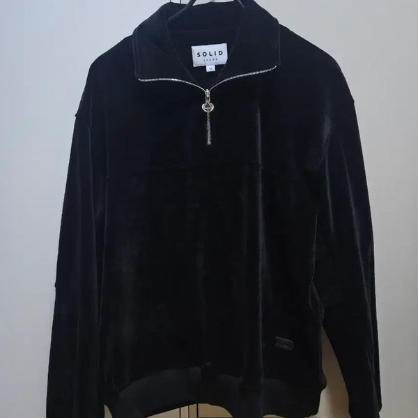 [BUNJANG] Solid Homme Velvet Half Zip Sweatshirt / 24 fw 솔리드옴므 벨벳 하프 집업 맨투맨