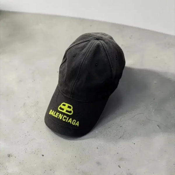 [BUNJANG] Balenciaga BB Logo Vintage Washed Baseball Cap Black / 발렌시아가 BB로고 바이저볼캡 빈티지워싱 블랙 L59