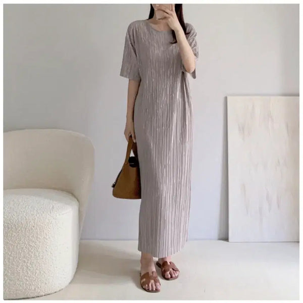 [BUNJANG] Pleated Dress (Beige/Pink) / 새상품 플리츠원피스 베이지, 핑크