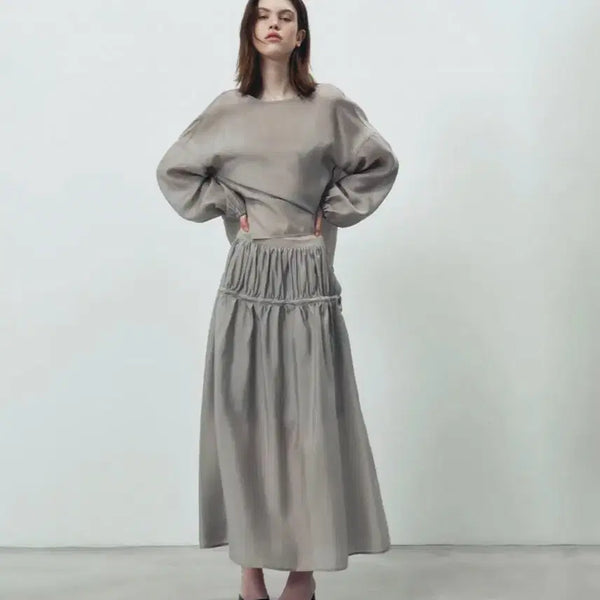 [BUNJANG] Revolve Rene Shirring Skirt + Blouse Set / 리볼드 Rene 셔링 스커트 + 블라우스 셋업