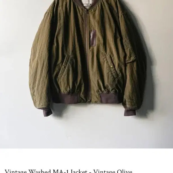 [BUNJANG] Our selves Vintage Wash MA-1 Jacket Olive / 아워셀브스 빈티지 워싱 MA-1 재킷 올리브