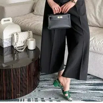 [BUNJANG] LabambaRoom Black Wide Pants / 라밤바룸  블랙 와이드 팬츠