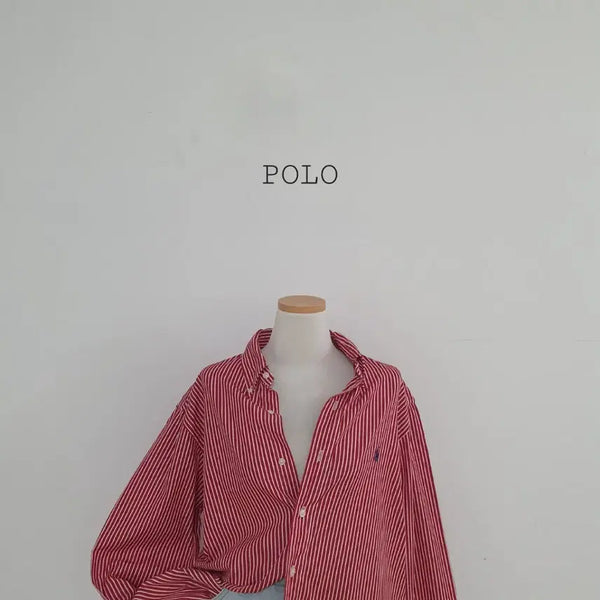 [BUNJANG] Polo Ralph Lauren Red Stripe Shirt / No.26080502 폴로 랄프로렌 레드 스트라이프 셔츠