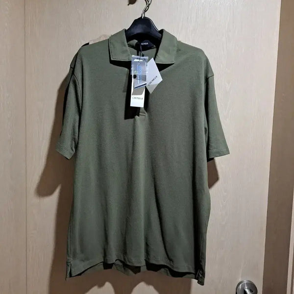 [BUNJANG] Kleenex Khaki Short Sleeve Polo Shirt Size 105 / 크리넥스 카키 반팔 카라티사이즈105. 미사용