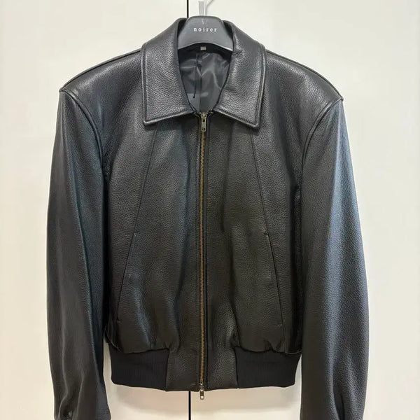 [BUNJANG] Noir Goat Shrunken Leather Blouson 50 / 노이어 고트 슈렁큰 레더 블루종 50 새상품
