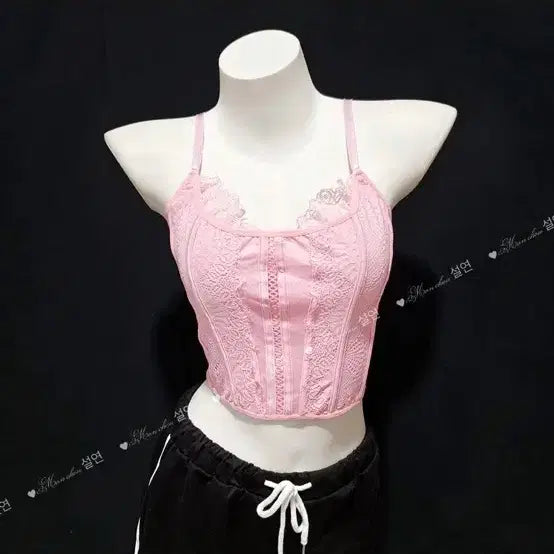 [BUNJANG] Rococo Lace Inner Outer Camisole Baby Pink / 새 이름표 없음/수용성 레이스 로코코/ 베이비핑크 프렌치 궁중 화사한 이너 /아우터 나시