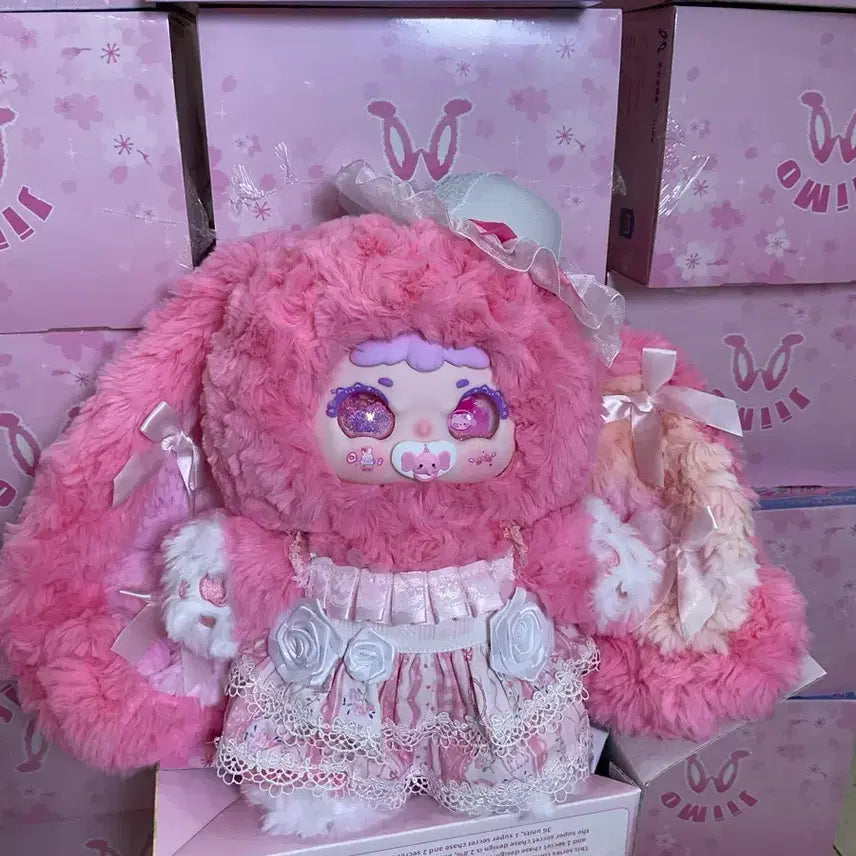 [BUNJANG] Jiimo400 Pink Rabbit Plush Toy with Pacifier / 지이모400 신상 핑크 토끼인형 쪽쪽이