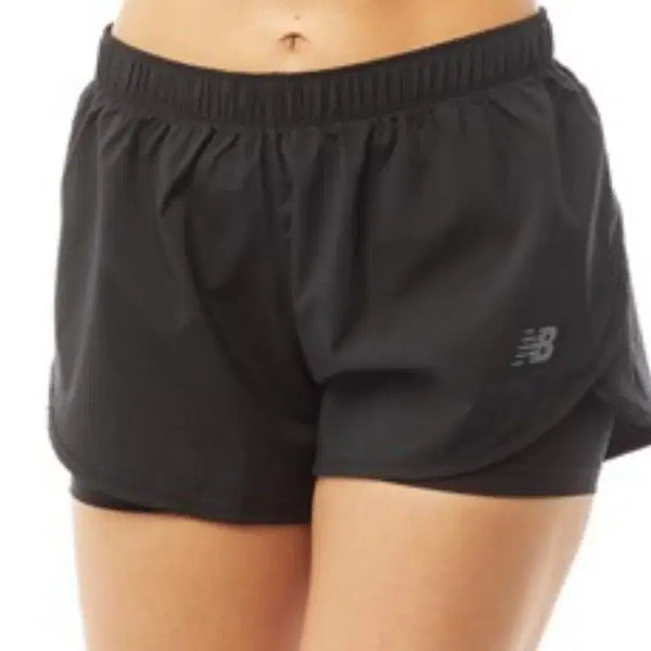 [BUNJANG] New Balance Women's 2-in-1 Running Shorts Black XS / 뉴발란스 여성 2in1 런닝 반바지 블랙