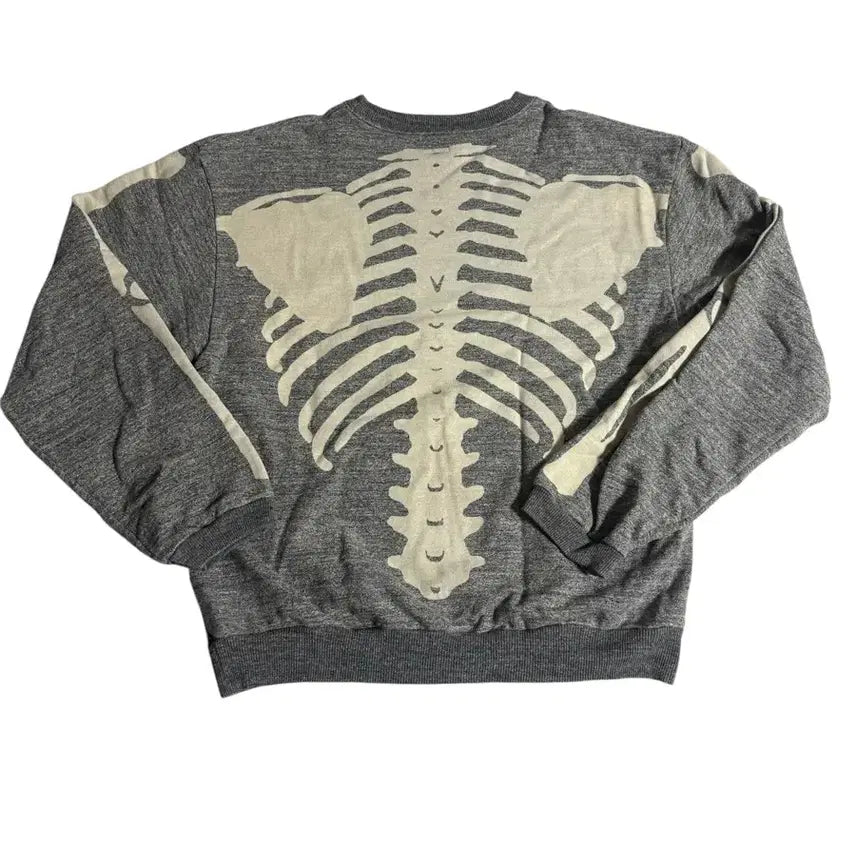 [BUNJANG] Capital Bone Fleece Crewneck Sweatshirt Heather Charcoal / 캐피탈 본 플리스 크루넥 스웻 헤더 차콜