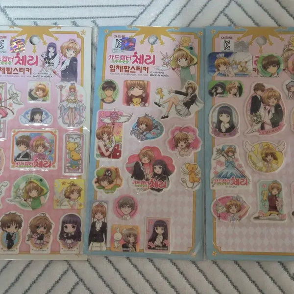 [BUNJANG] Cardcaptor Sakura 3D Pop Sticker Set Bundle / 카드캡터 체리 입체 팝 스티커 3종 세트 일괄