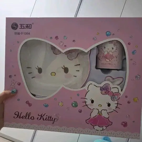 [BUNJANG] Hello Kitty Pink Dining Set & Merchandise Bundle / 헬로키티 식기 세트 핑크& 키티 굿즈모음