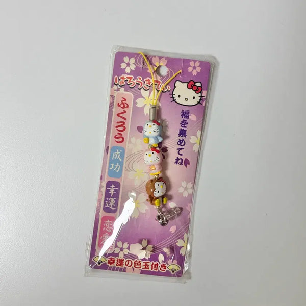 [BUNJANG] Lucky Owl Hello Kitty Charm Strap / 운세 부엉이 키티 키링 스트랩 고전 오미쿠지 성공 행운 연애