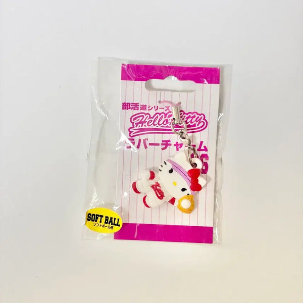 [BUNJANG] Vintage Hello Kitty Baseball Club Strap Keychain / 고전 키티 스트랩 키링 부활동시리즈 야구