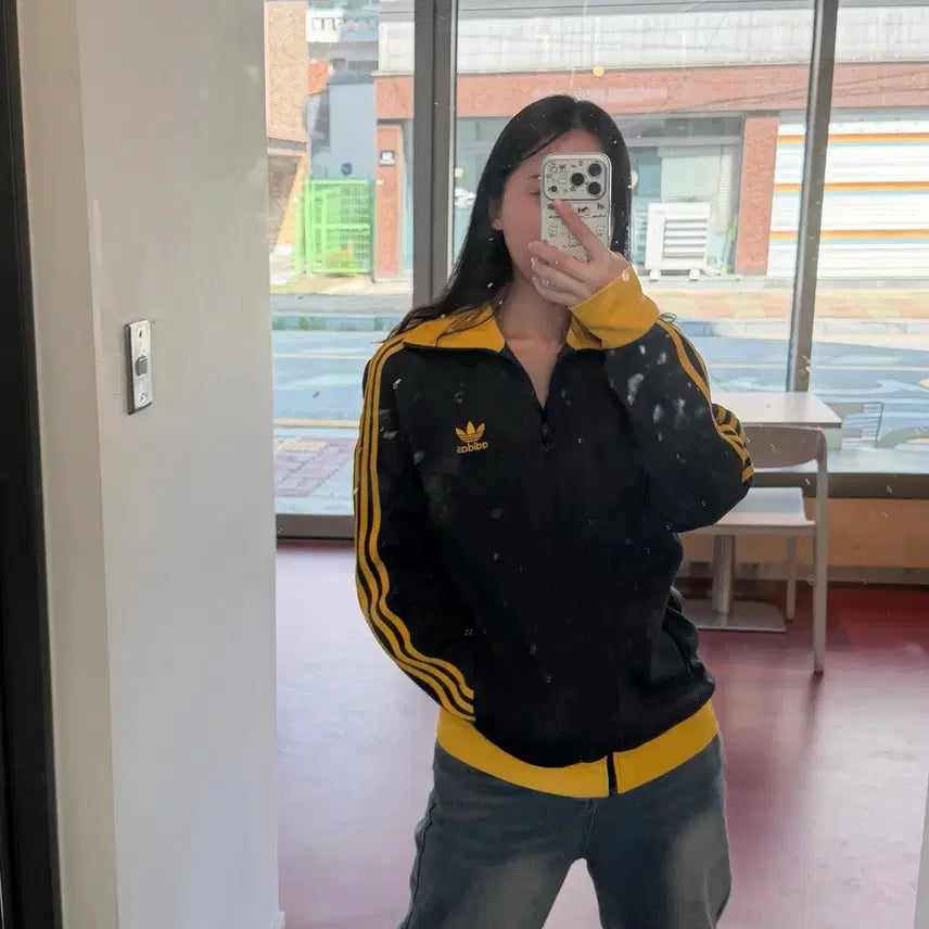 [BUNJANG] Adidas Europa Deep Green Track Top XL / 아디다스 유로파 엘로우라인 딥그린 트랙탑 XL