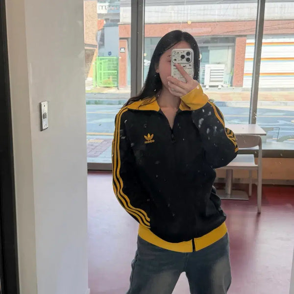 [BUNJANG] Adidas Europa Deep Green Track Top XL / 아디다스 유로파 엘로우라인 딥그린 트랙탑 XL