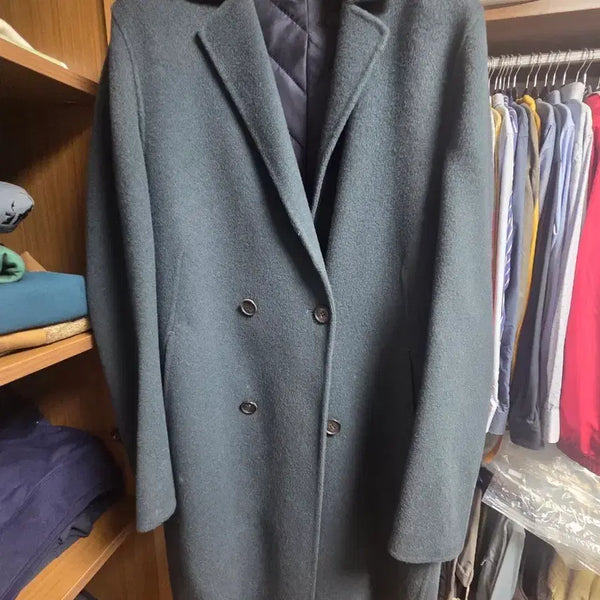 [BUNJANG] Time Homme Cashmere Blend Double Coat Navy / 타임옴므 캐시혼방 더블 코트 네이비