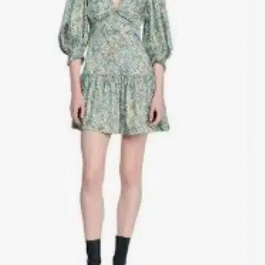 [BUNJANG] Sandro Floral Midi Dress / 산드로 플라워 한소희 원피스