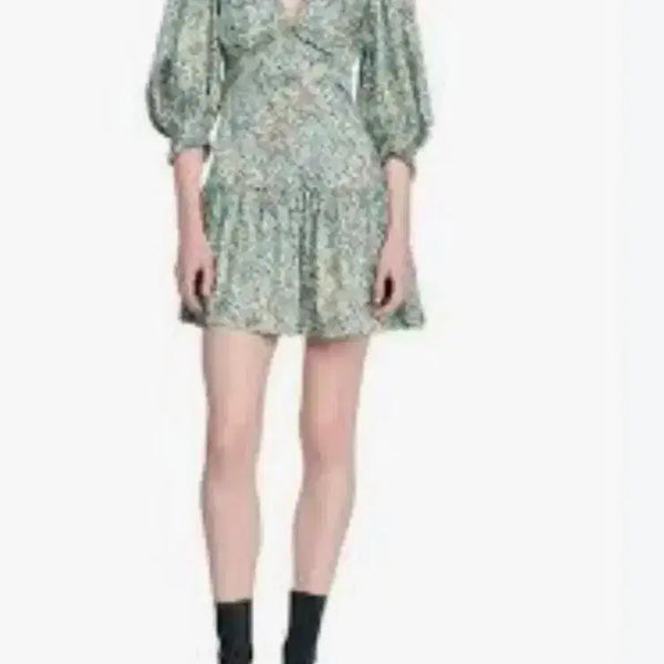 [BUNJANG] Sandro Floral Midi Dress / 산드로 플라워 한소희 원피스