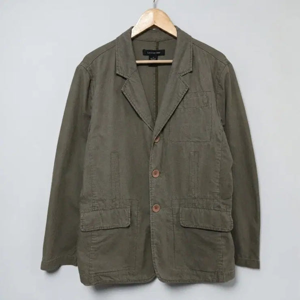 [BUNJANG] Calvin Klein Washed Linen Cotton Jacket Khaki / 100 CALVIN KLEIN 캘빈클라인 린넨 코튼 자켓 워시드 카키