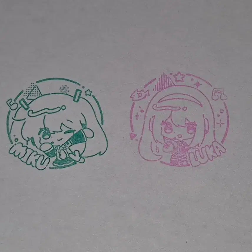 [BUNJANG] Hatsune Miku Megurine Luka Custom Stamp Set / 하츠네 미쿠 메구리네 루카 만년스탬프 비공굿