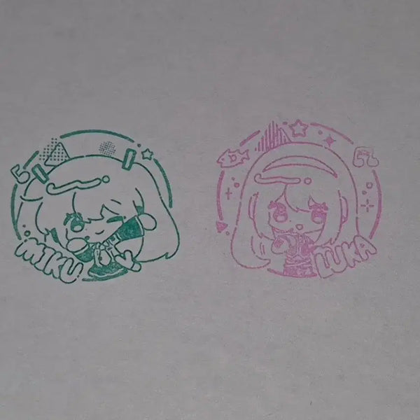 [BUNJANG] Hatsune Miku Megurine Luka Custom Stamp Set / 하츠네 미쿠 메구리네 루카 만년스탬프 비공굿