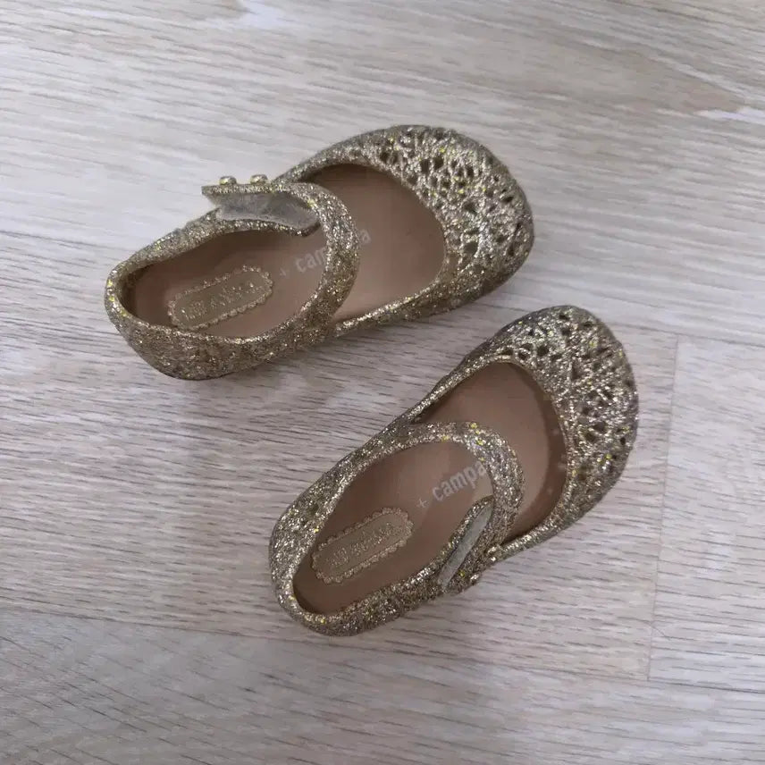 [BUNJANG] Melissa Jelly Shoes Gold Glitter Strap / 멜리사 젤리슈즈 골드
